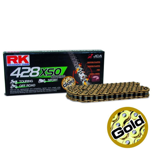 RK Taka Sago Motorbike Motorcycle Bike Derive Chain 428XSO Heavy Duty Off Road Gold X 120 Links