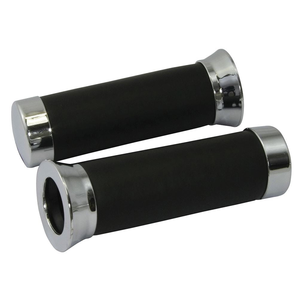 Bike It  Foam Motorcycle Handlebar Grips Chrome 22mm