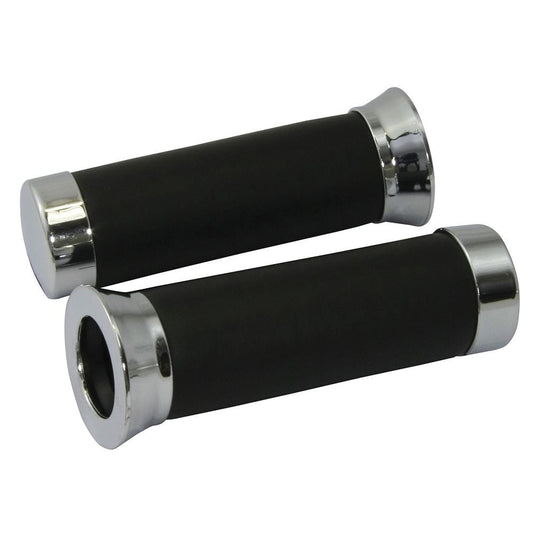 Bike It  Foam Motorcycle Handlebar Grips Chrome 22mm