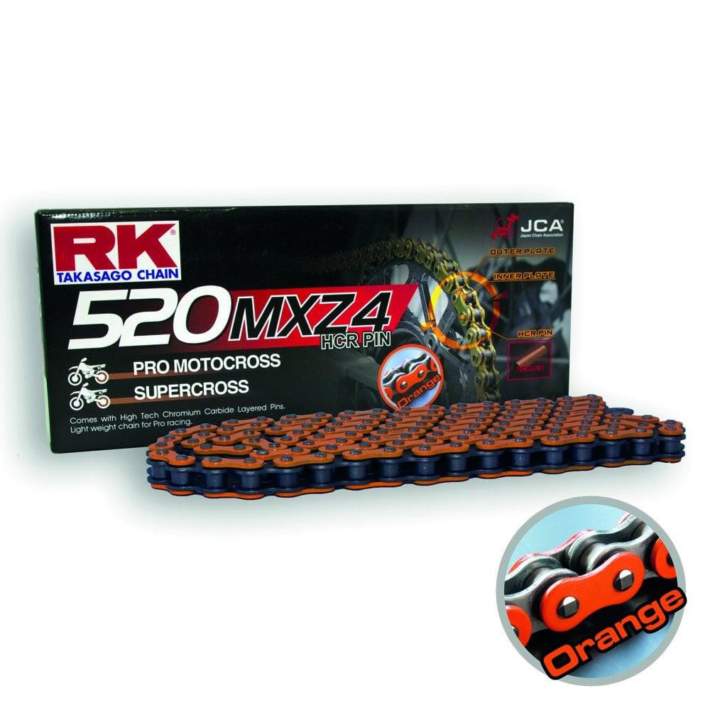 RK MX Pro Race Motorcycle Motorbike Derive Chain 520MXZ4 Orange X 120