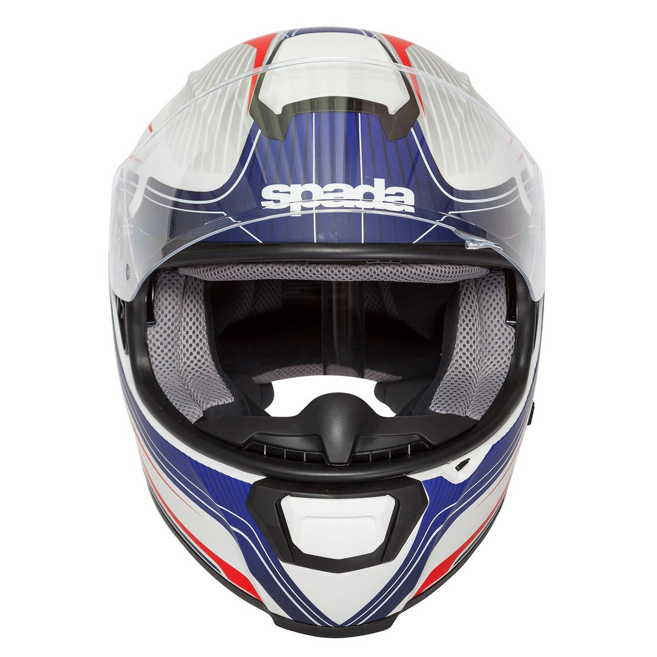 SPADA SP16 Monarch Full Face Motorcycle Bike Road Crash Helmet -White Red Blue