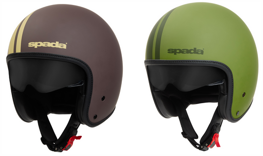 Spada Ace Command Motorcycle Motorbike Helmet - Matt Brown/Green