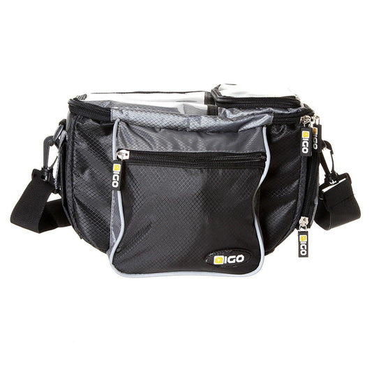 Bike It Eigo Handlebar Bag With Quick Release Bracket - Black/Grey