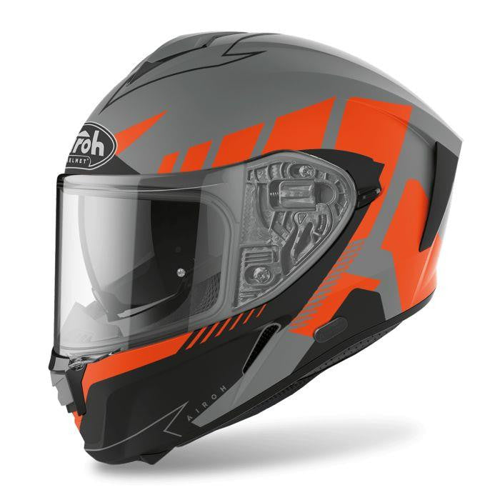 Airoh Spark Rise Orange Matt Full Motorbike Rider Full Face Helmet