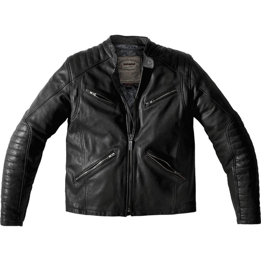 SPIDI Motorcycle Motorbike Metal Leather Jacket 50% Waterproof - Black 42