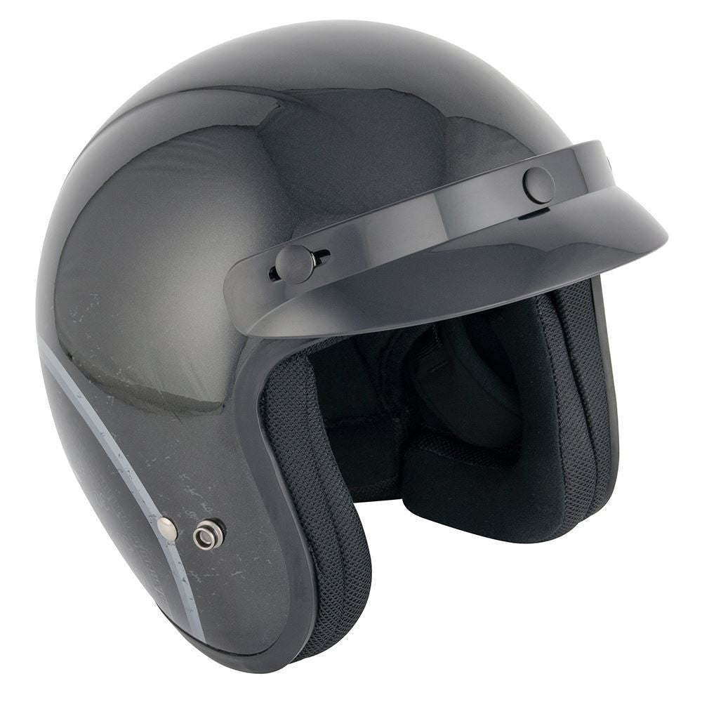 Stealth HD320 Adult Open Face Lightweight Fiberglass Motorcycle Scooter Helmet