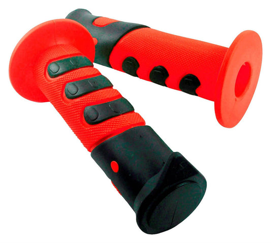 Bike It MX Competition Motorcycle Handlebar Grips Red / Black