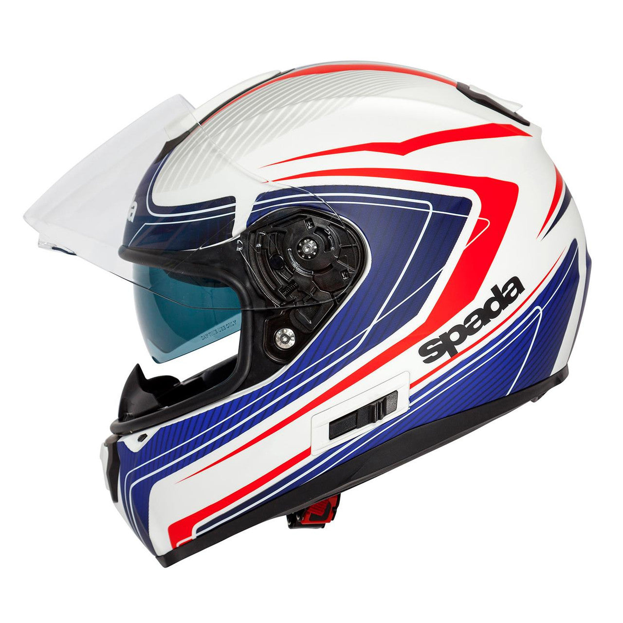 SPADA SP16 Monarch Full Face Motorcycle Bike Road Crash Helmet -White Red Blue