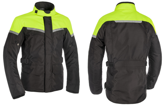 Spartan Long WP Men's Motorcycle Motorbike  Jacket - Black/Fluo