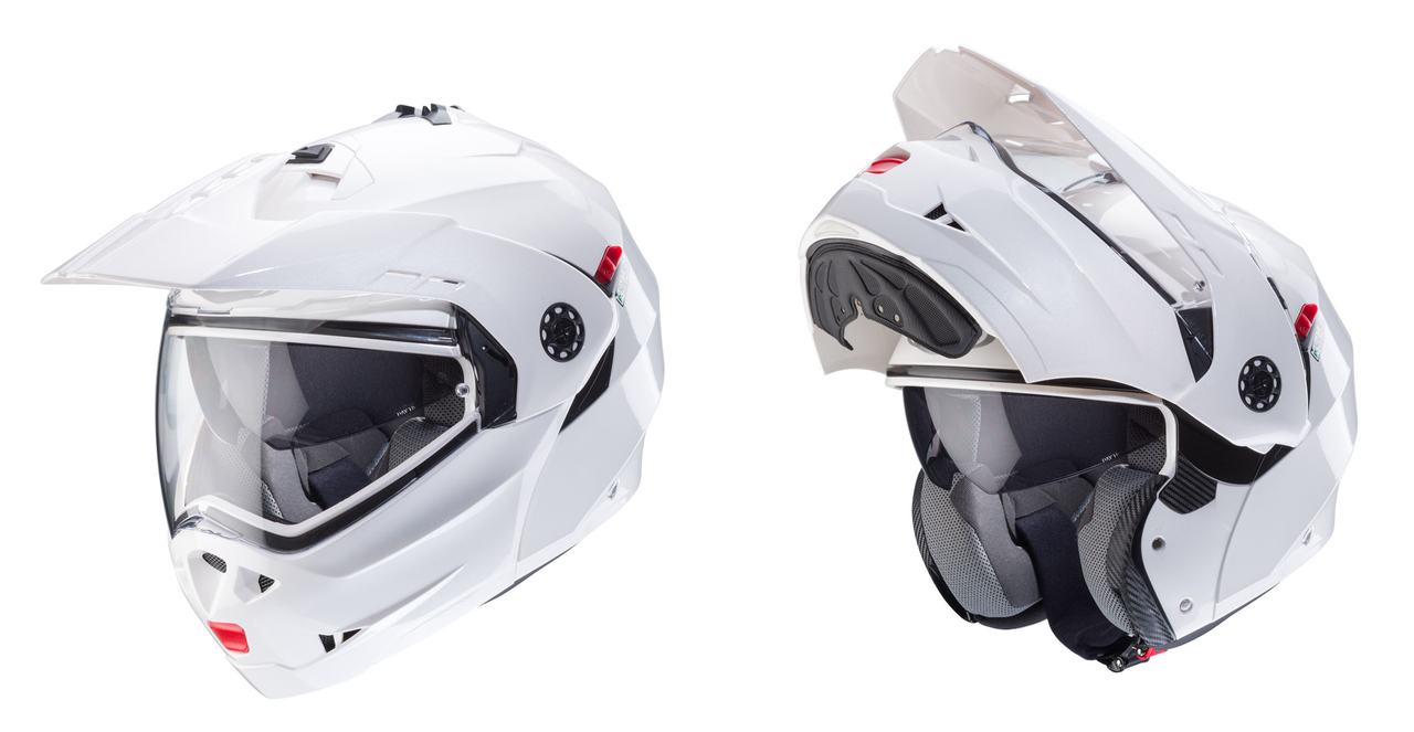 Caberg Tourmax X Motorcycle Motorbike Helmet - White Metal