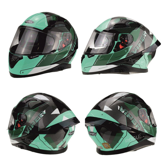 VIPER RSV95 ROGUE TEAL FULL FACE ROAD CRASH MOTORCYCLE HELMET NEAR ME