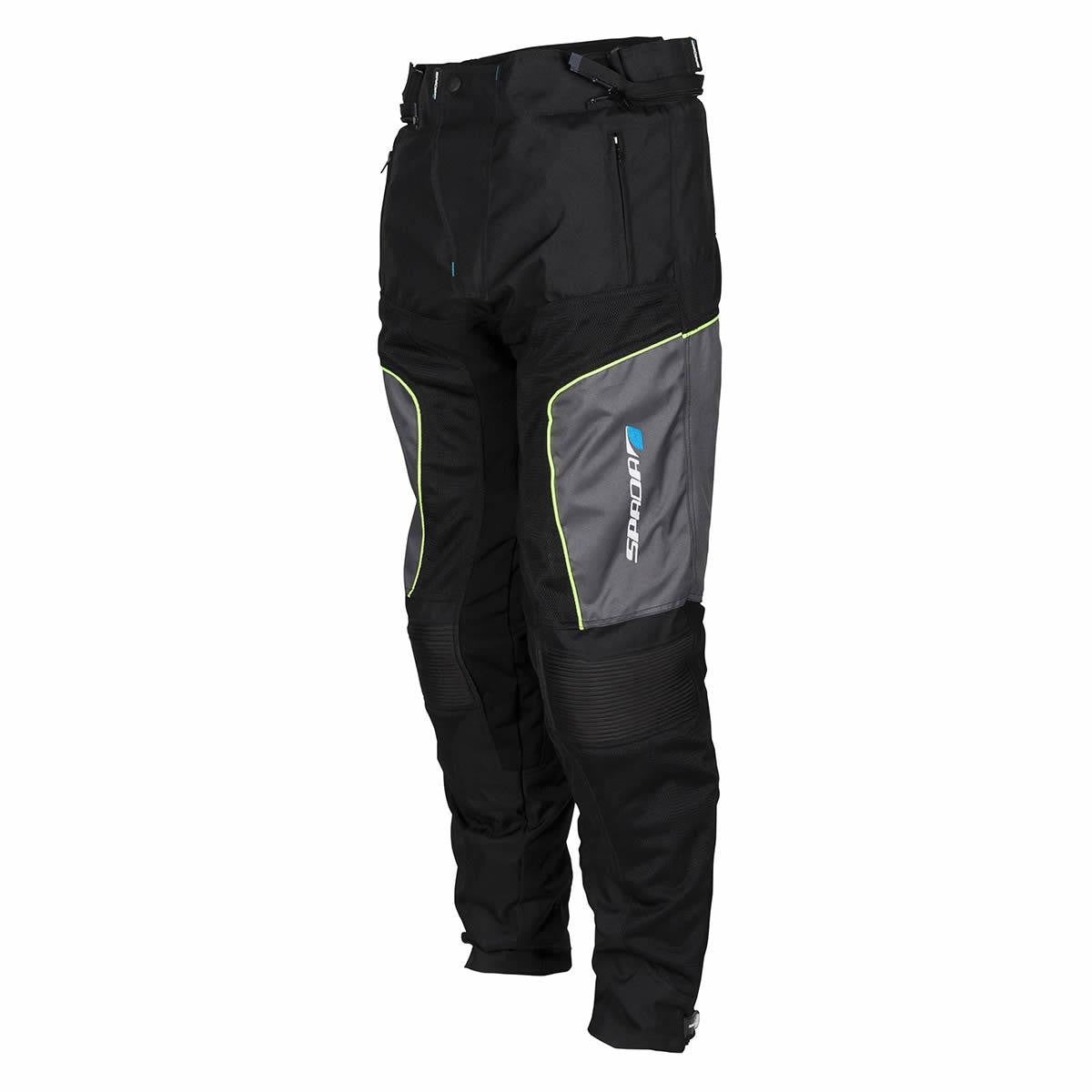 Spada Textile Motorcycle Motorbike Trousers Air Pro 2 Black/Silver/Fluo