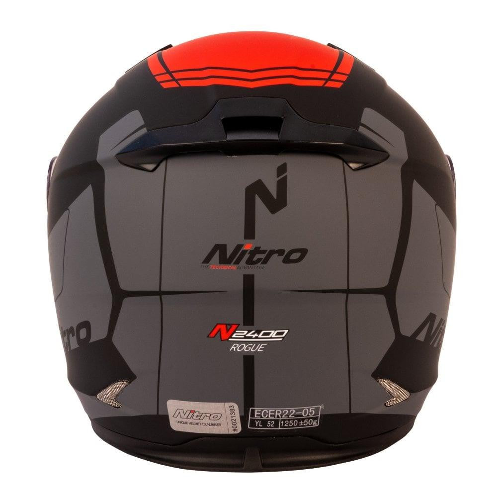 Nitro Helmet N2400 Rogue Junior Satin Black/Gun/Safety Red