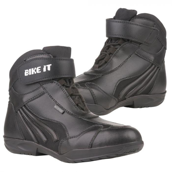 Bike It 'Perun' Low-Cut Black Waterproof Motorcycle Boots