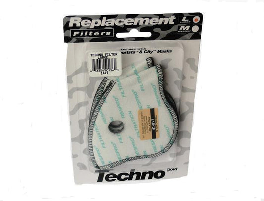 Respro Techno Motorcycle Motorbike Filter Pack Mask - Large [Pack 2]