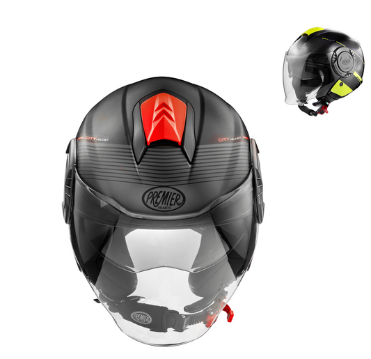 PREMIER COOL CH OPEN FACE MOTORBIKE SCOOTER HELMET WITH VISOR