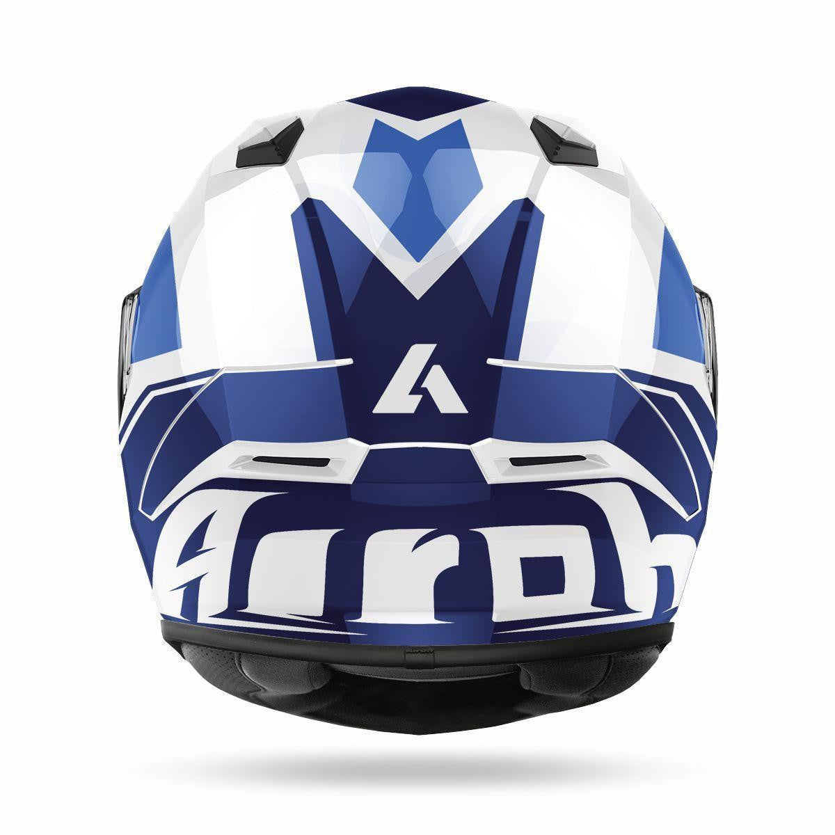 Airoh Valor Full Face Motorcycle Helmet Wings Blue Gloss