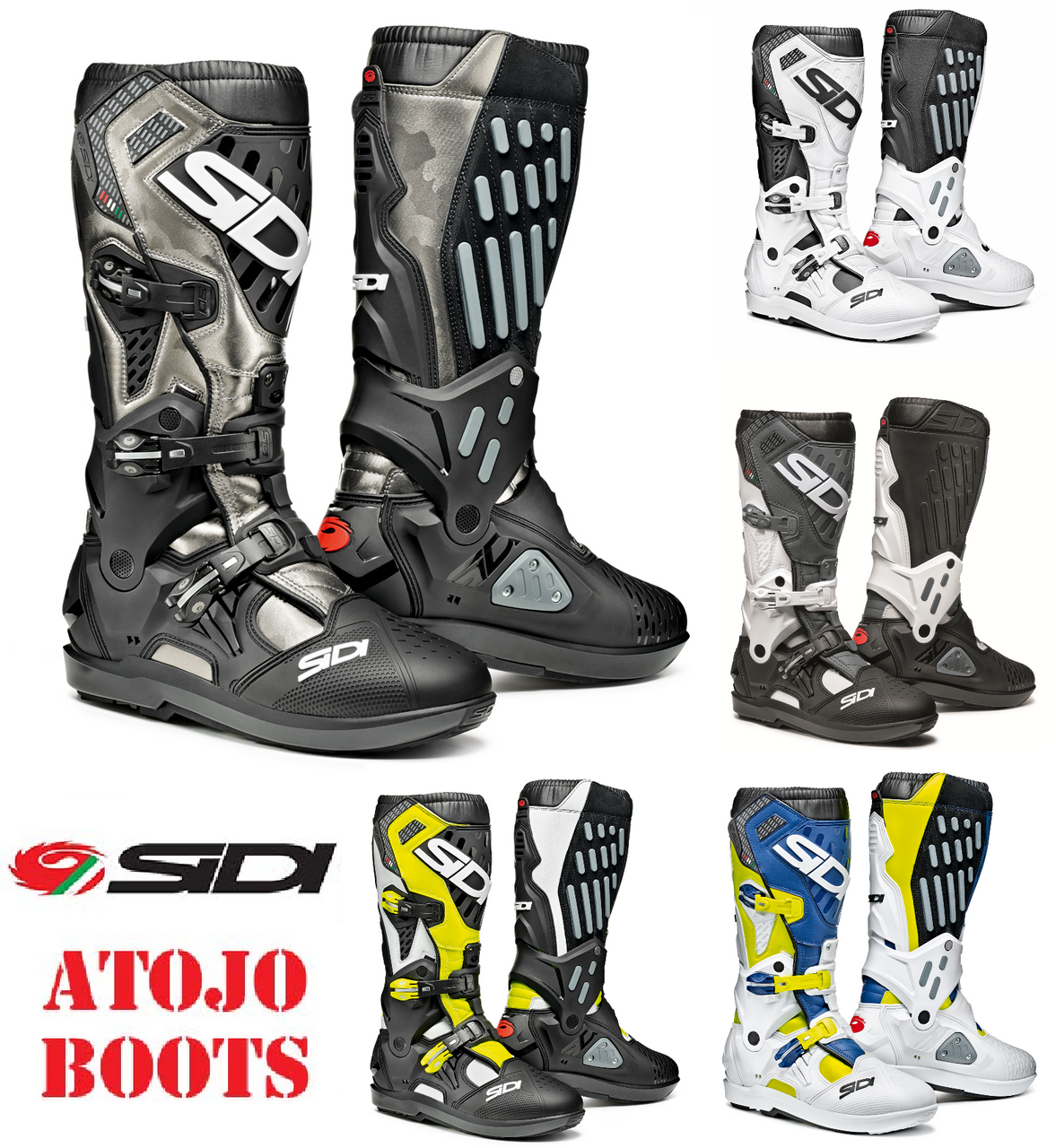 SIDI Atojo SRS Adventure Motorbike Enduro Motocross Boots CE Approved