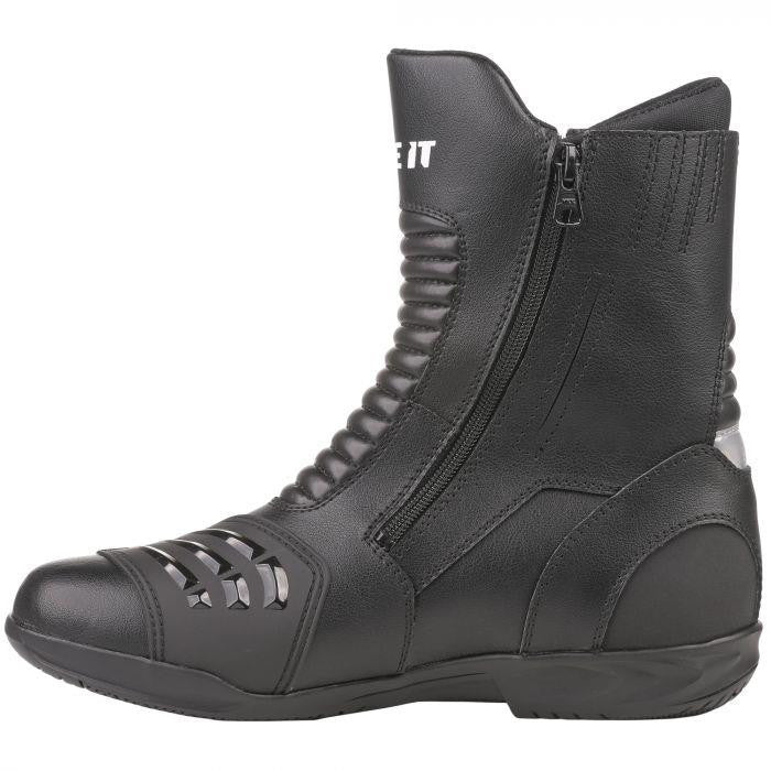 Bike It 'Preto' Black Mid Length Waterproof Motorcycle Boots