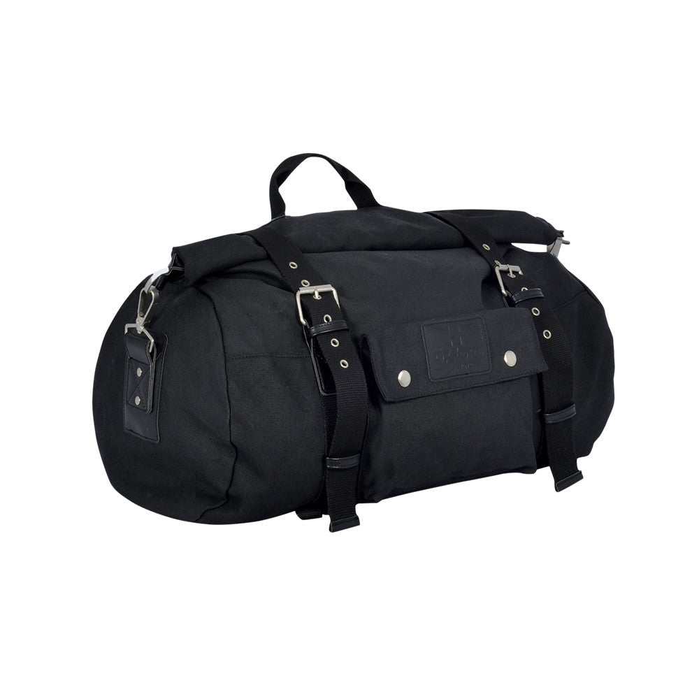 Oxford Heritage Motorcycle Roll Bag Panniers Luggage Black 30L