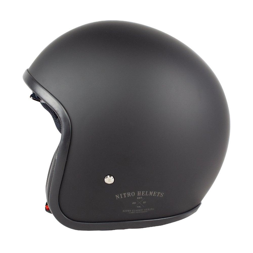 Nitro X580 / X581 Motorcycle Scooter Jet Open Face Biker Helmet Satin Black