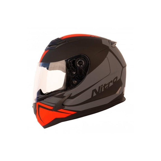 Nitro Helmet N2400 Rogue Junior Satin Black/Gun/Safety Red