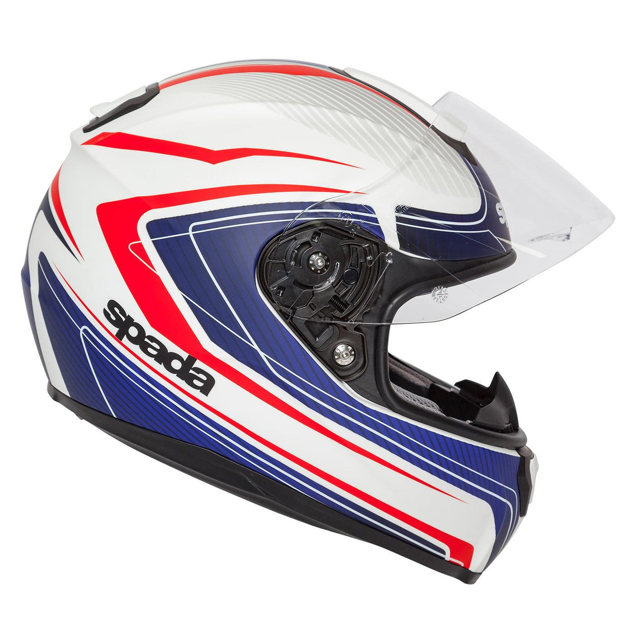 SPADA SP16 Monarch Full Face Motorcycle Bike Road Crash Helmet -White Red Blue