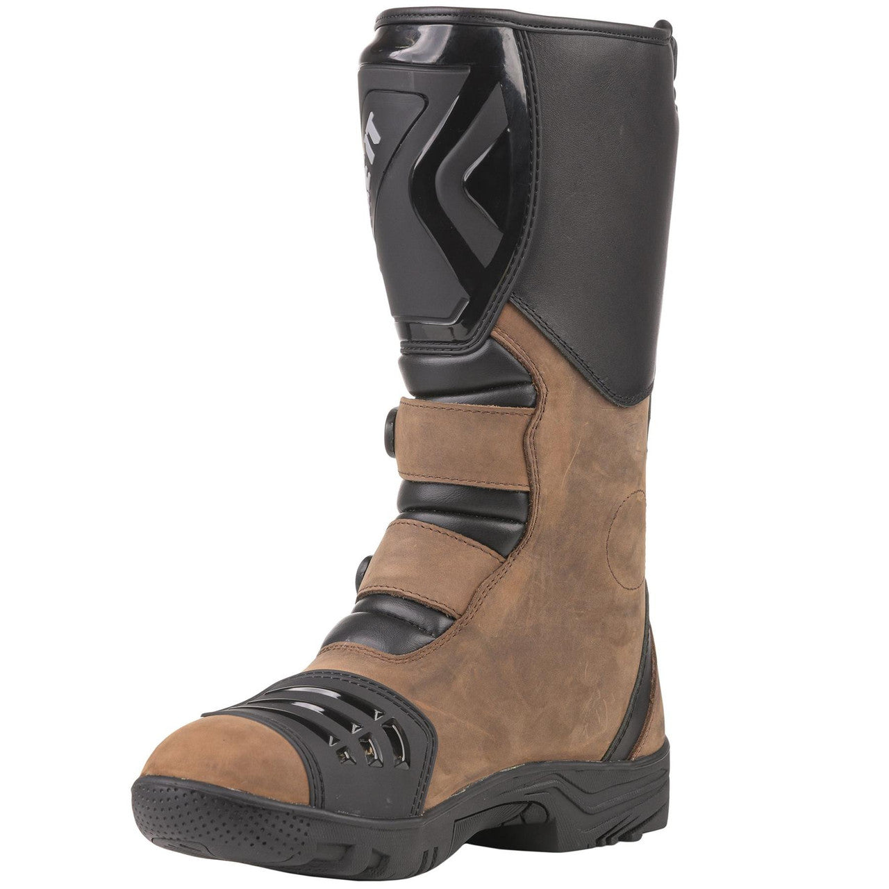 Bike It 'Triple-Black' Motorcycle Adventure Boots (Brown)