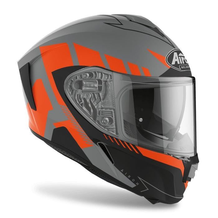 Airoh Spark Rise Orange Matt Full Motorbike Rider Full Face Helmet