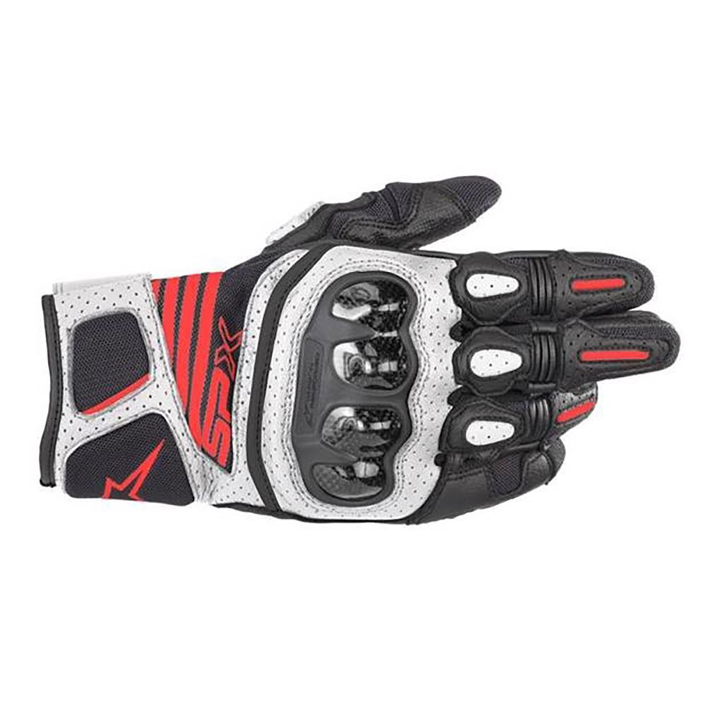 Alpinestars Motorcycle Carbon v2 Gloves Black White & Red