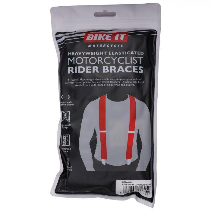 Bike It Motorcycle Motorbike Rider Braces - Adventure (Orange)