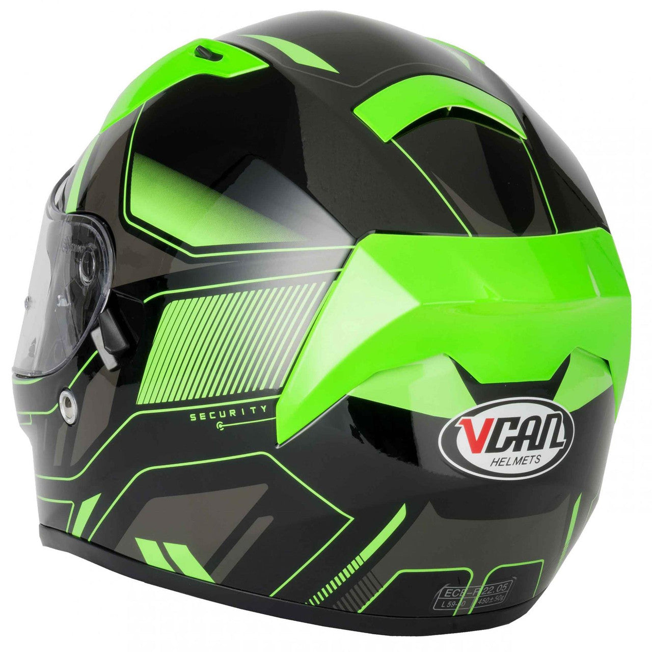 Vcan H128 Motorcycle Quick Release Helvet Helmet - Green/Red/Yellow