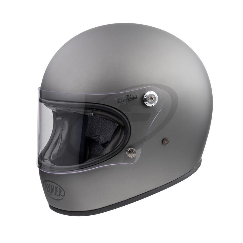 PREMIER TROPHY GUNMETAL VINTAGE FULL FACE HELMET - Grey