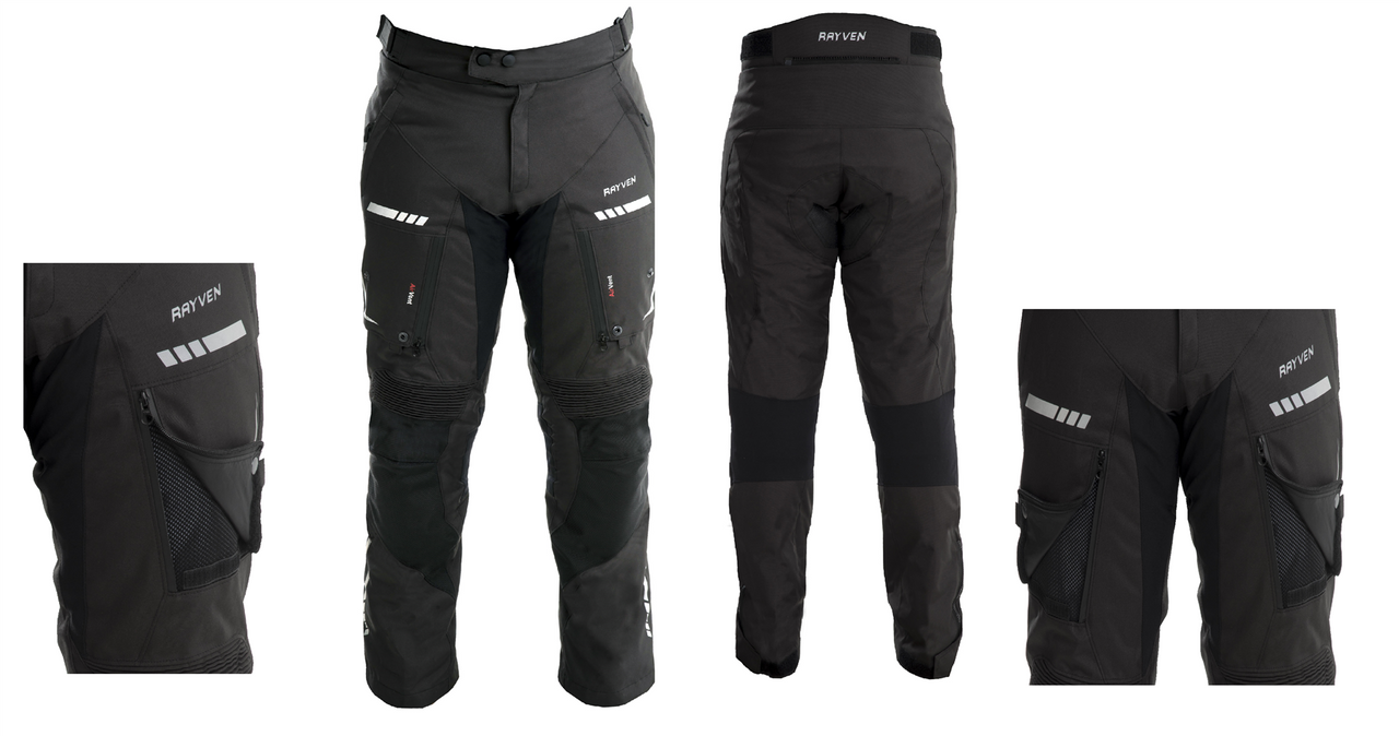 Rayven Motorcycle Motorbike Road Short Leg Trousers – Black