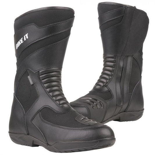 Bike It 'Veles' Black Waterproof Motorcycle Road Adventure Boots