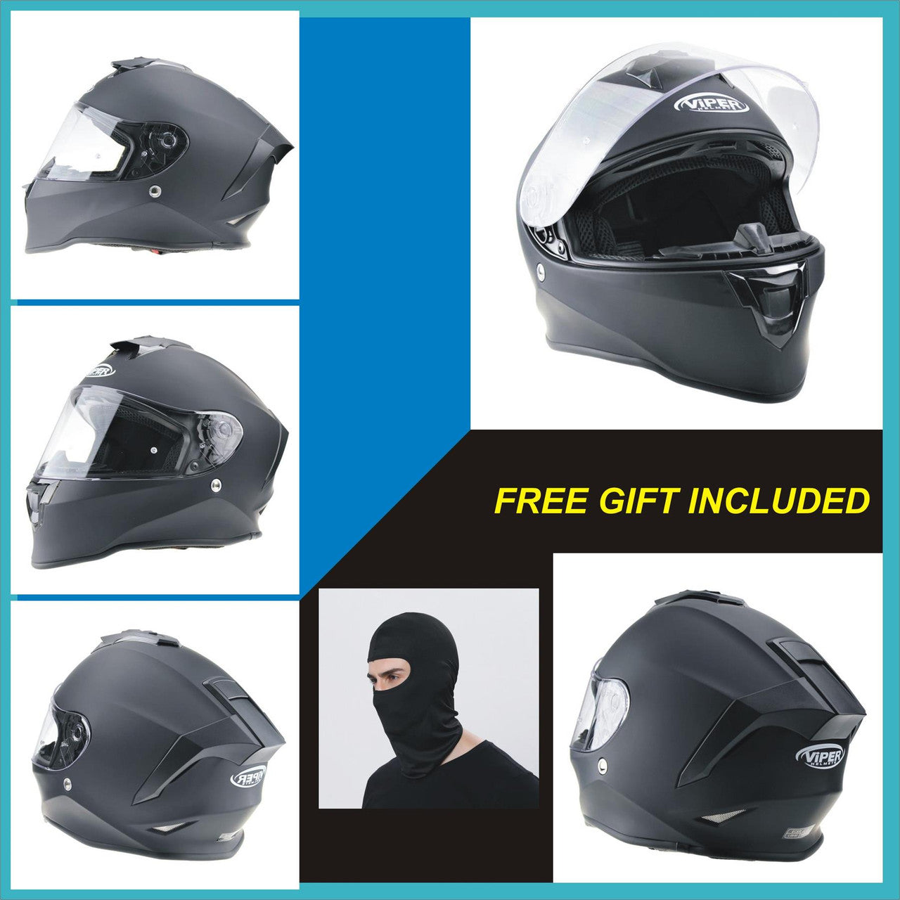 Viper RS55 Race Full Face Helmet Matt BLack