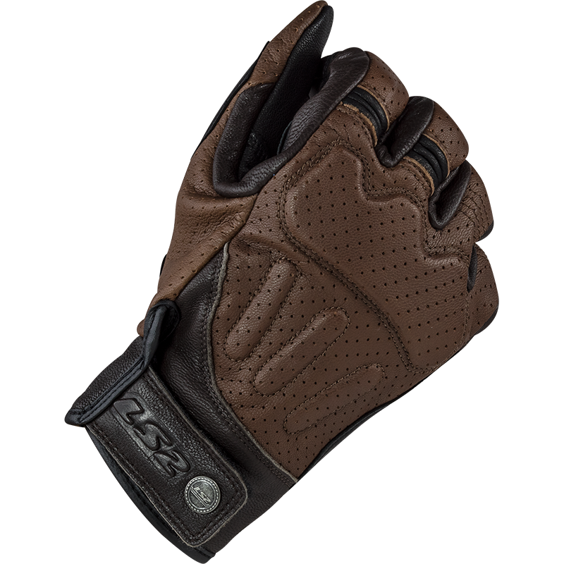 LS2 Rust Man Motorcycle Motorbike Vintage Leather Gloves Black & Brown