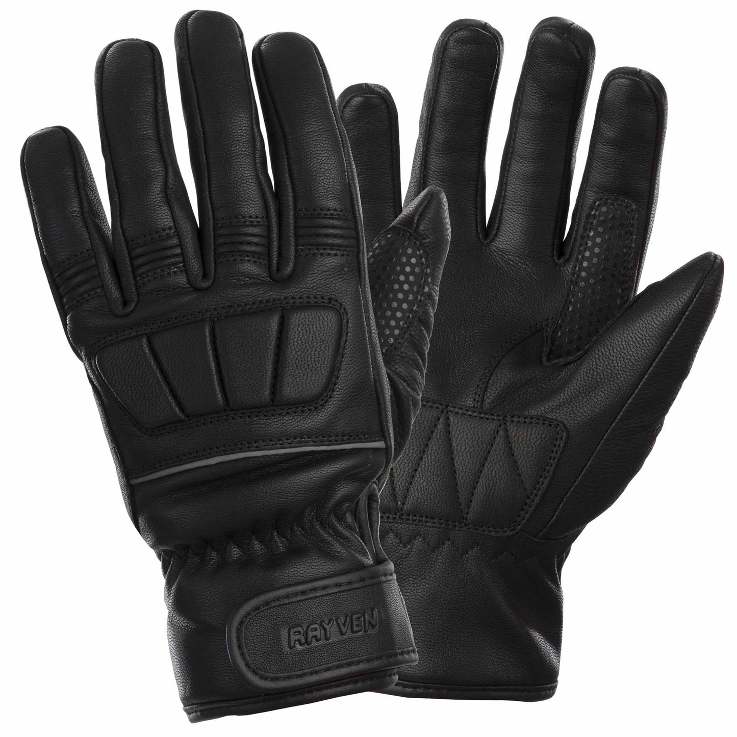 Rayven Motorcycle Motorbike Waterproof Thermal Mantis Gloves - Black