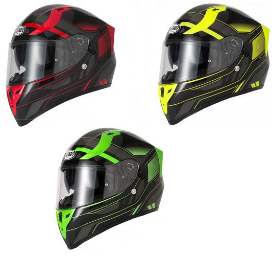 Vcan H128 Motorcycle Quick Release Helvet Helmet - Green/Red/Yellow