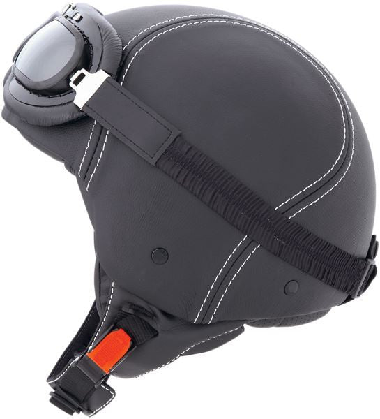 CABERG JET CENTURY BLACK LEATHER X-SMALL HELMET