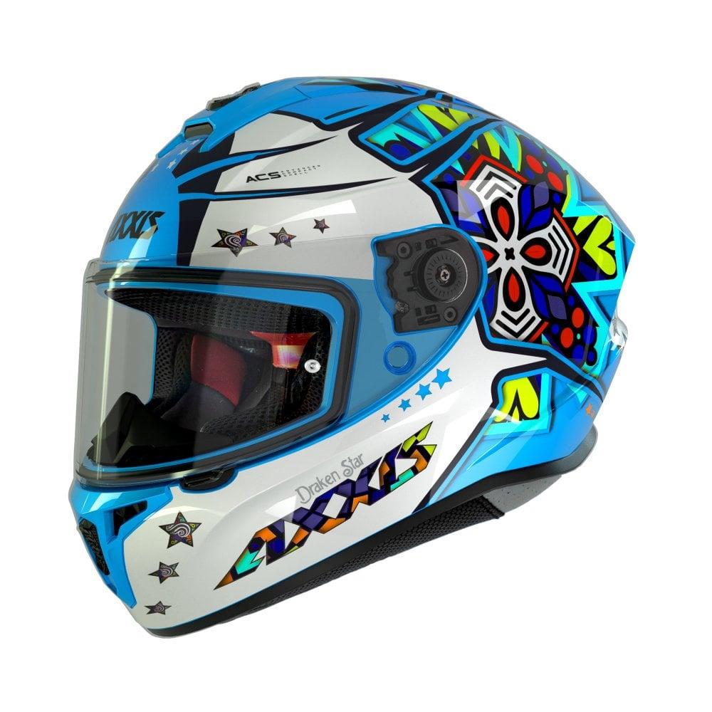 Axxis Draken S Star C Gloss Full Face Motorcycle Motorbike Helmet - Limited Edition