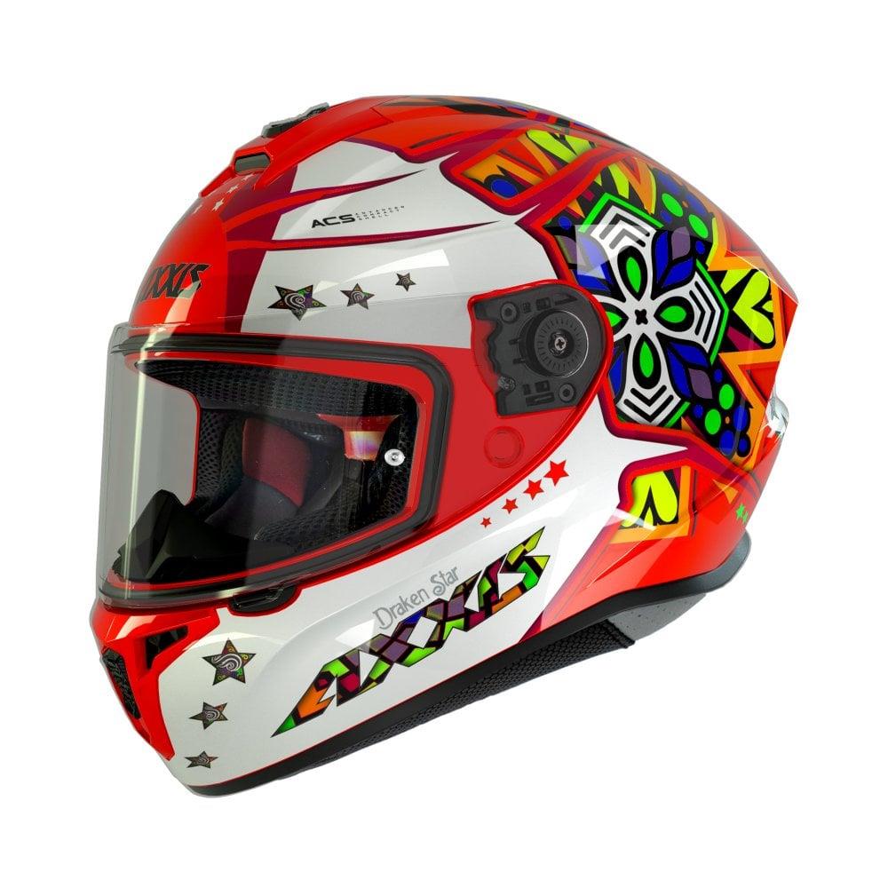 Axxis Draken S Star C Gloss Full Face Motorcycle Motorbike Helmet - Limited Edition