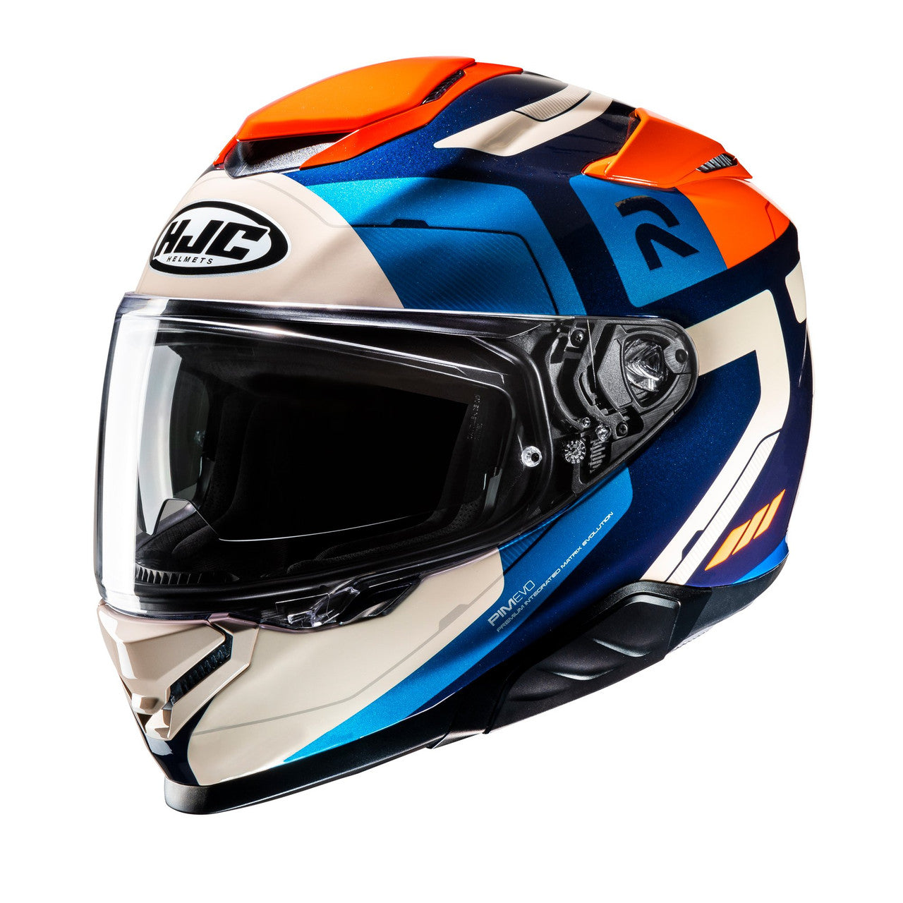 HJC RPHA 71 Motorbike Full Face Helmet Cozad MC27 Blue Orange / Fluo Yellow