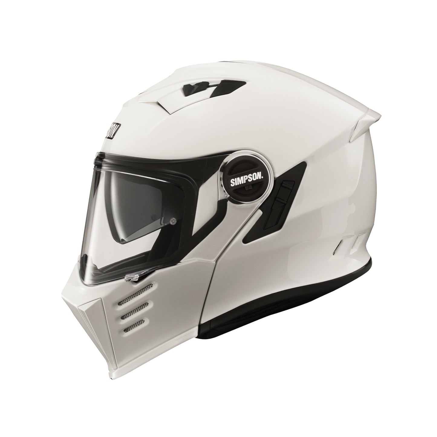 Simpson Darksome Solid White Full Face Motorbike Helmet Ece 22.06