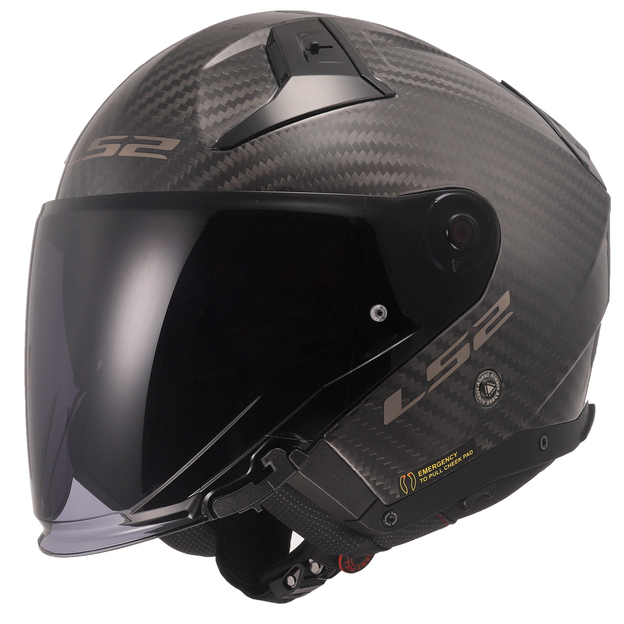 LS2 OF603 Infinity II Gloss Carbon Fibre Open Face Motorbike Helmet