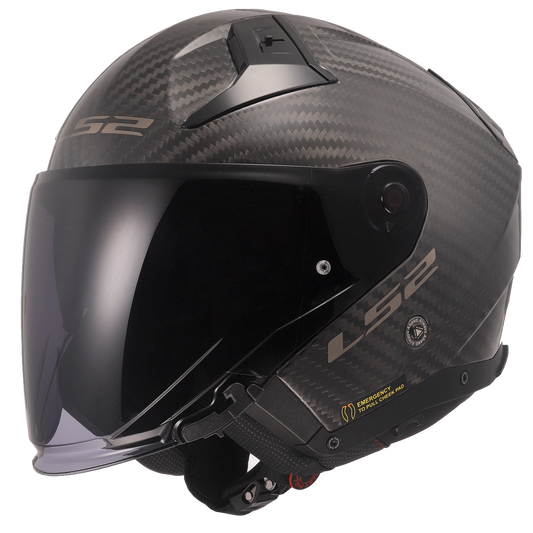 LS2 OF603 Infinity II Gloss Carbon Fibre Open Face Motorbike Helmet