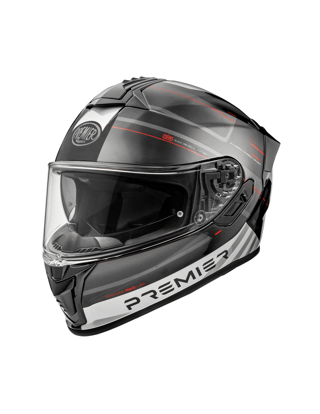 PREMIER EVOLUZIONE SP BLACK WHITE 2 FULL FACE MOTORBIKE HELMET ECE 22.06