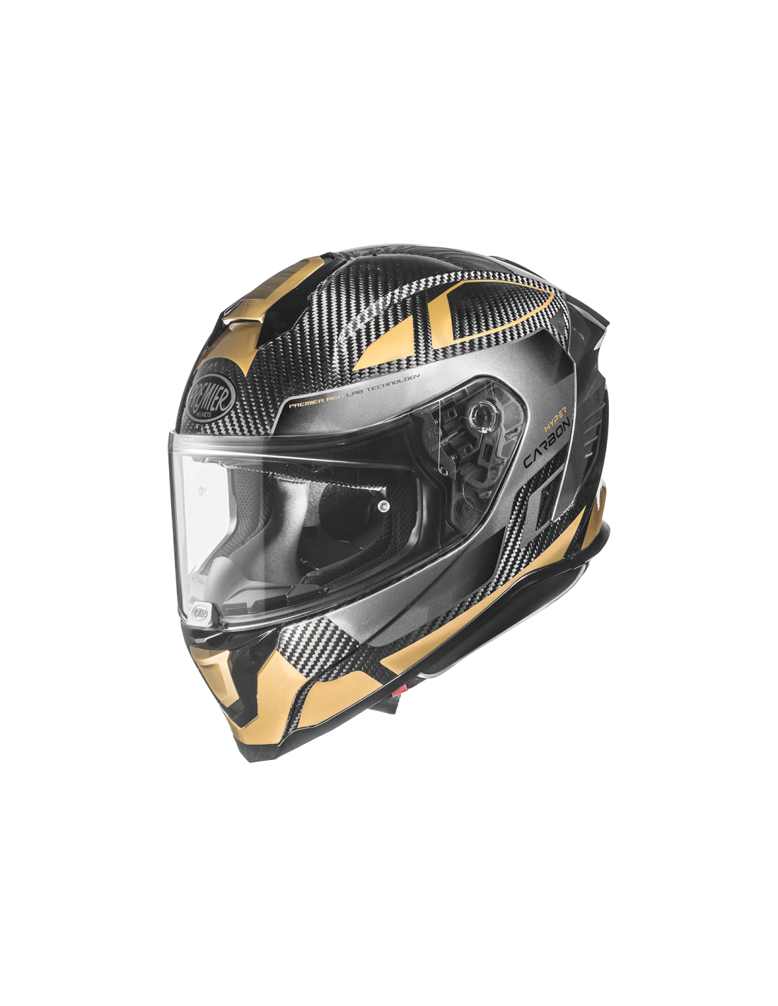 Premier Hyper Carbon TK 19 Gold Full Face Motorbike Helmet