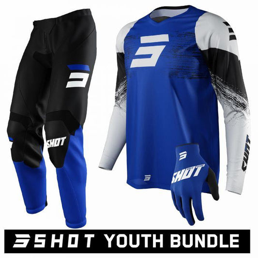 Shot Youth RAW Burst Motocross Blue Kit Bundle 2022