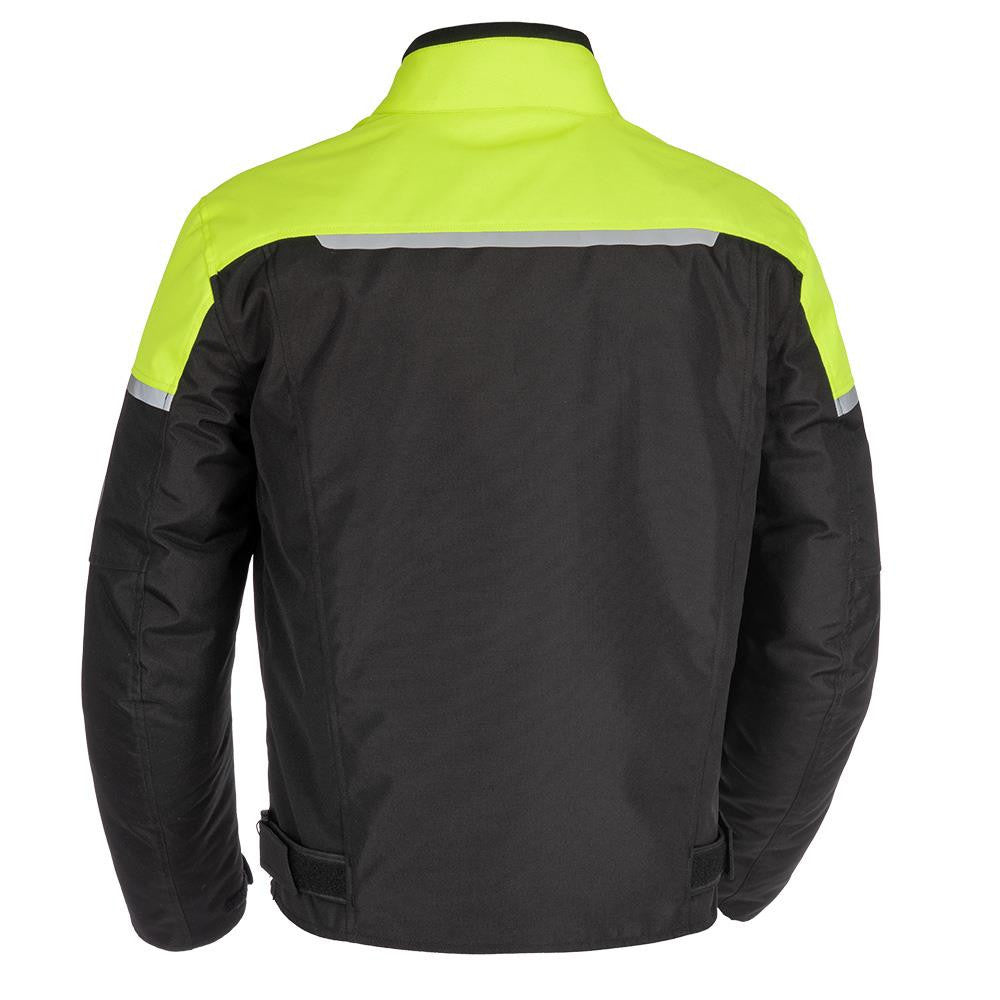 Spartan Short WP Waterproof Motorcycle Motorbike MS Jacket - Black/Fluo